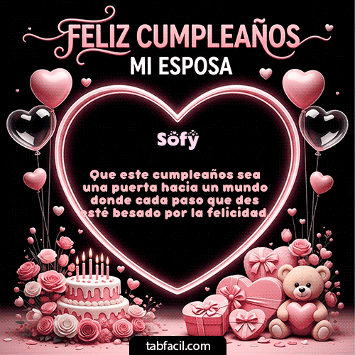 Gif Feliz Cumpleaños Mi Esposa Sofy
