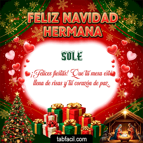 GIF de Sole - Feliz Navidad Hermana