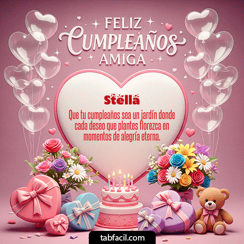 GIF Animado de Feliz Cumpleaños para Stella - Feliz Cumpleaños Amiga