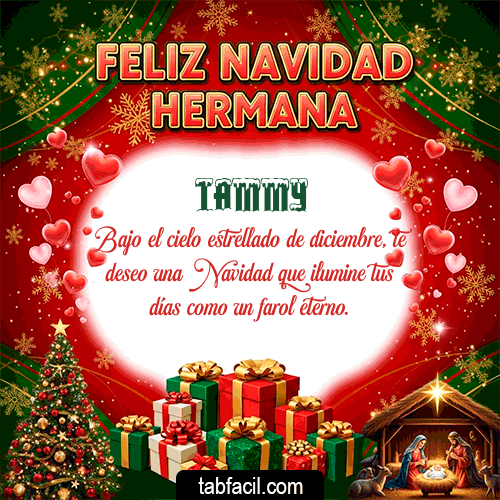 GIF Animado de Feliz Navidad para Tammy - Feliz Navidad Hermana