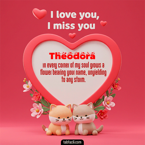 Te quiero, Te  amo, Te extraño Feliz Dia Amor Theodora