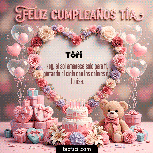 GIF Animado de Feliz Cumpleaños para Tori - Feliz Cumpleaños Tía