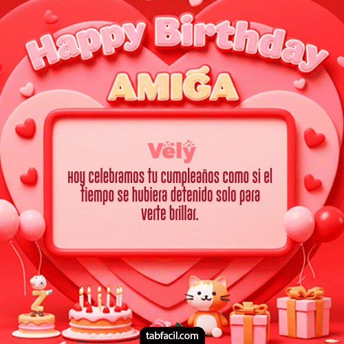 Gif 🍰 Happy BirthDay Amiga Vely