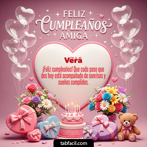 GIF de Vera - Feliz Cumpleaños Amiga