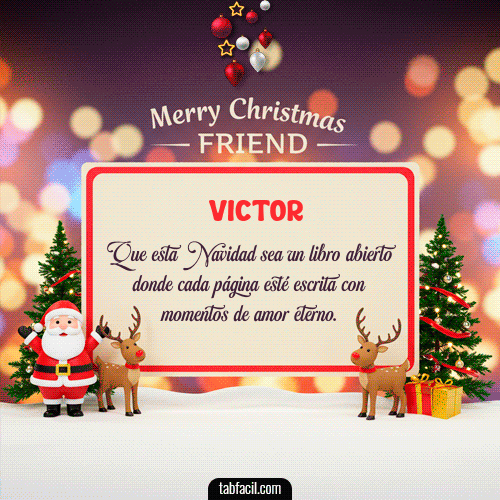 Merry Christmas Friend Feliz Navidad Victor