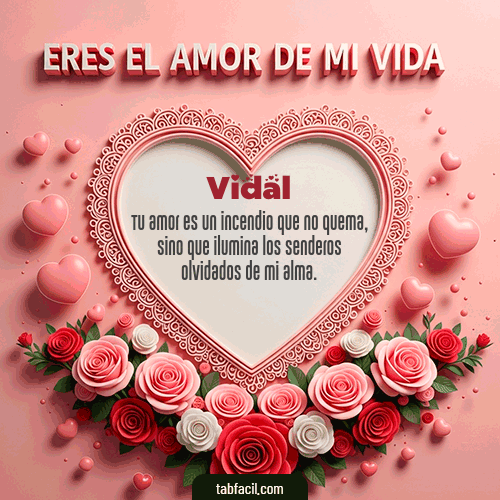 Tú eres el amor de mi vida Feliz Dia Amor Vidal