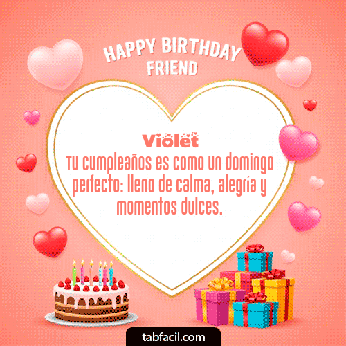 GIF de Violet - Happy Birthday Friend