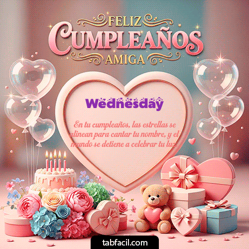 GIF de Wednesday - Amiga Feliz Cumpleaños
