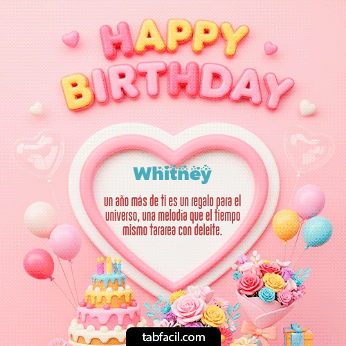 GIF de Whitney - Happy Birthday Amiga