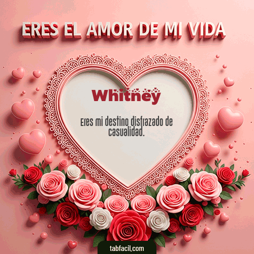 Tú eres el amor de mi vida Feliz Dia Amor Whitney