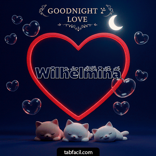 GIF Animado de Buenas Noches para Wilhelmina - Buenas noches amor con gatos