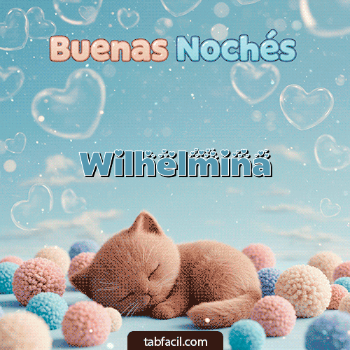 GIF Animado de Buenas Noches para Wilhelmina - Good Night gatuno