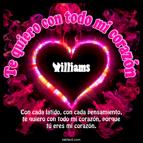 Te quiero con todo mi corazón Williams