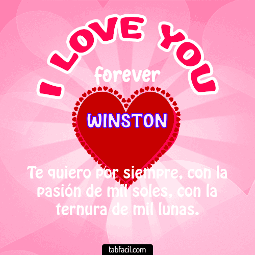 I Love You Forever Winston