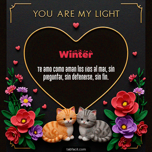 Tú eres mi luz Feliz Dia Amor Winter