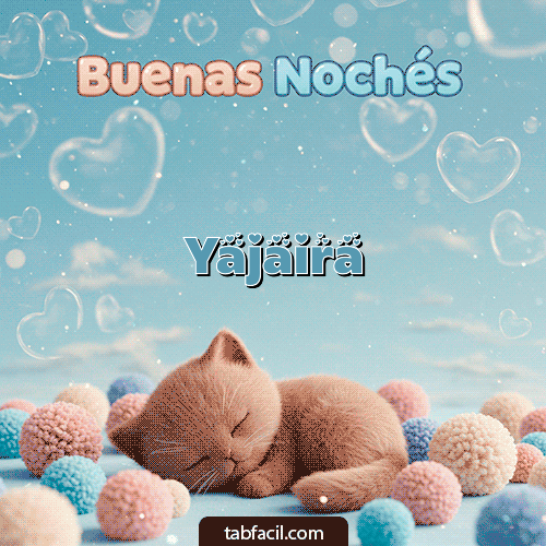 GIF Animado de Buenas Noches para Yajaira - Good Night gatuno