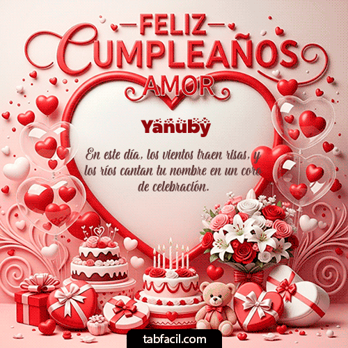 GIF Animado de Feliz Cumpleaños para Yanuby - Feliz Cumpleaños Amor