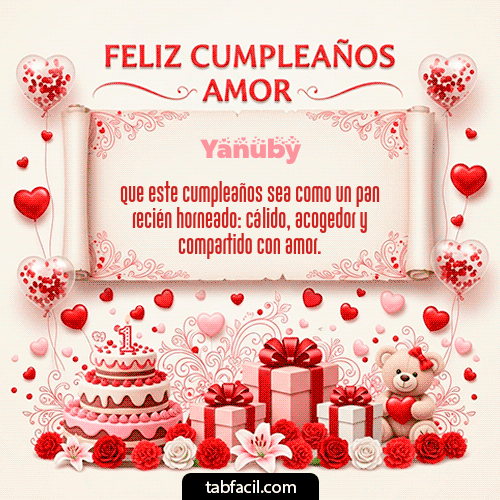 GIF Animado de Feliz Cumpleaños para Yanuby - Feliz Cumpleaños Amor