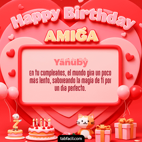 GIF Animado de Feliz Cumpleaños para Yanuby - 🍰 Happy BirthDay Amiga