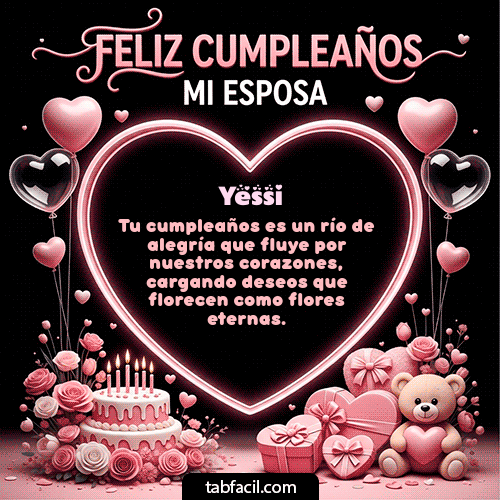 GIF Animado de Feliz Cumpleaños para Yessi - Feliz Cumpleaños Mi Esposa