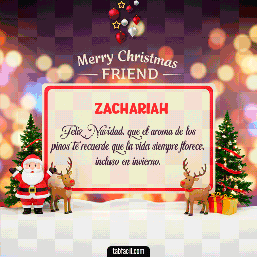 GIF Animado de Feliz Navidad para Zachariah - Merry Christmas Friend