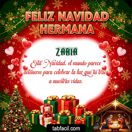 GIF Animado de Feliz Navidad para Zaria - Feliz Navidad Hermana