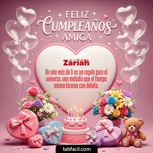 Gif Feliz Cumpleaños Amiga Zariah