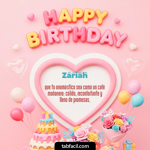 GIF Animado de Feliz Cumpleaños para Zariah - Happy Birthday Amiga