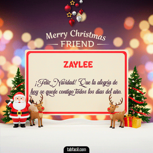 GIF Animado de Feliz Navidad para Zaylee - Merry Christmas Friend
