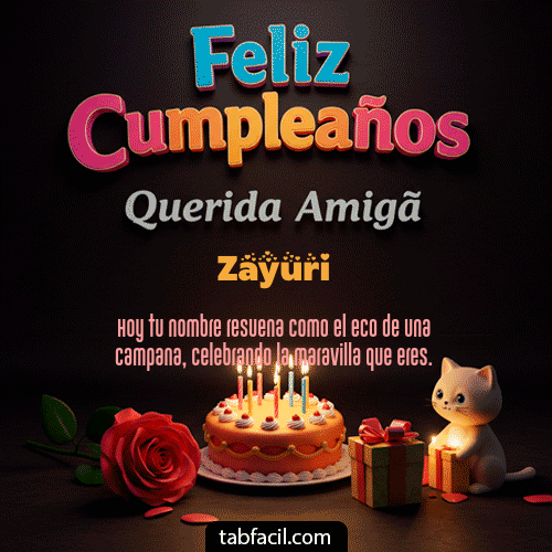 Gif 🥳 Feliz Cumpleaños Querida Amiga Zayuri