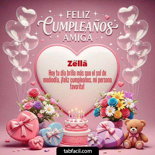 Gif Feliz Cumpleaños Amiga Zella