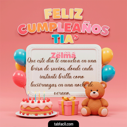 Gif 🥳 Feliz Cumpleaños Tía Zelma