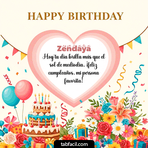 GIF Animado de Feliz Cumpleaños para Zendaya - Happy BirthDay Friend!