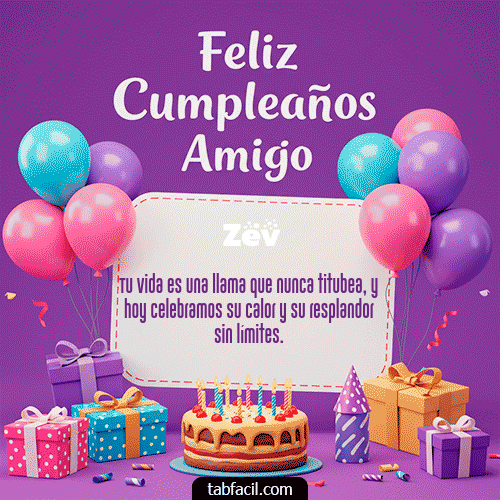 Gif 🥂 Feliz Cumpleaños Amigo Zev