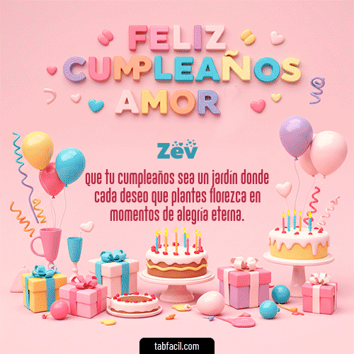Gif 💞 Feliz Cumpleaños Amor Zev