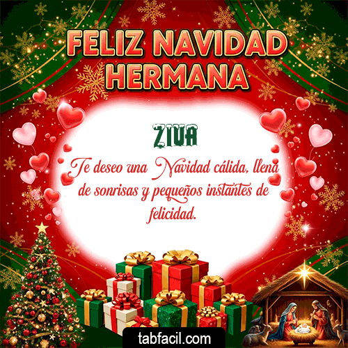 GIF Animado de Feliz Navidad para Ziva - Feliz Navidad Hermana