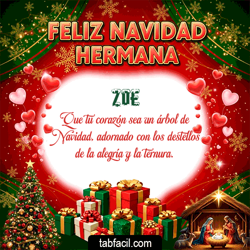 GIF de Zoe - Feliz Navidad Hermana