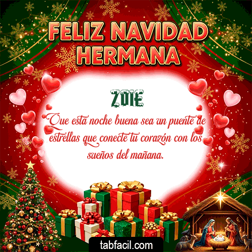 GIF Animado de Feliz Navidad para Zoie - Feliz Navidad Hermana