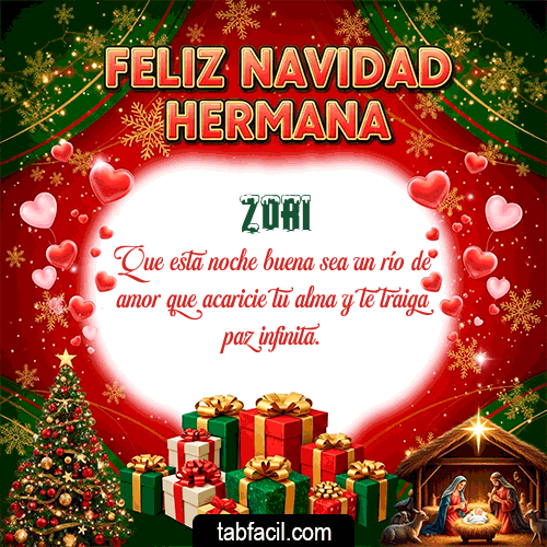 GIF de Zori - Feliz Navidad Hermana