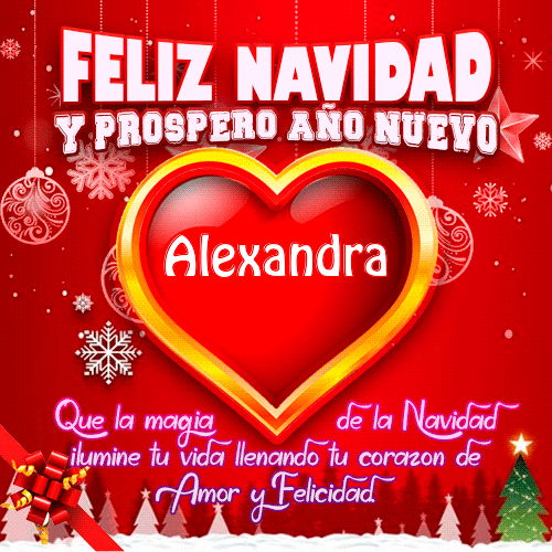 Feliz Navidad Próspero Año Nuevo Alexandra