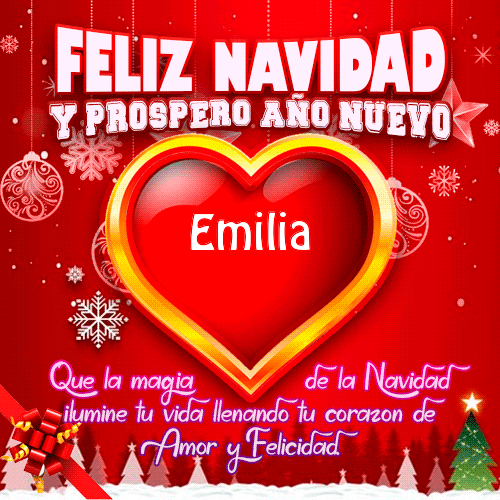 Feliz Navidad Próspero Año Nuevo Emilia