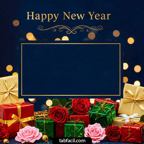 Generar Gif Happy New Year lights Panetón